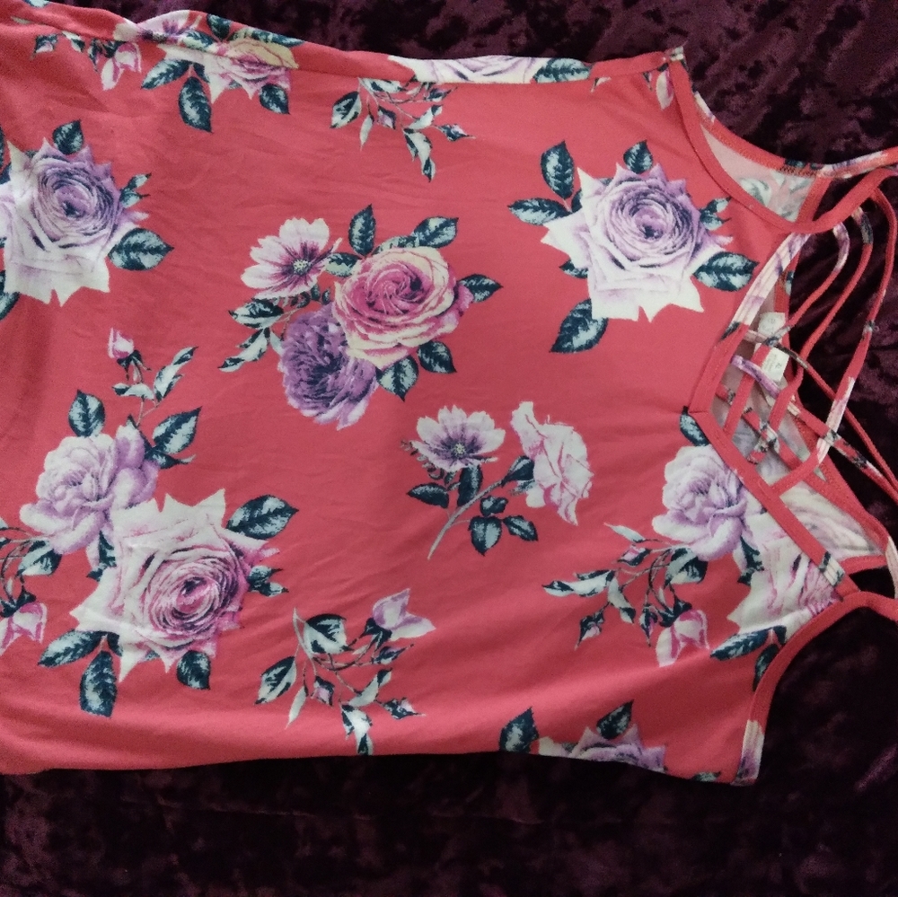 Floral orange shirt